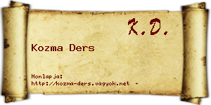 Kozma Ders névjegykártya